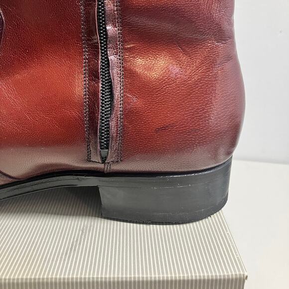 Florsheim Essex Moc Toe Zipper BEATLES Boot VINTAGE Black Cherry Mens Size 10 - Picture 12 of 15